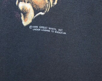 7SM1 【GREAT WHITE】グレートホワイト　ツアーTシャツ 古着 Vintage 1991 Great White Boneyards Tour T Shirt Rare Hard