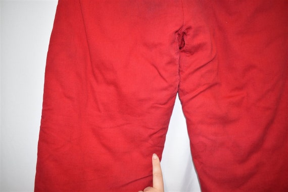 60s Hunting Red Quilt Lined Pants Size 30 - image 5