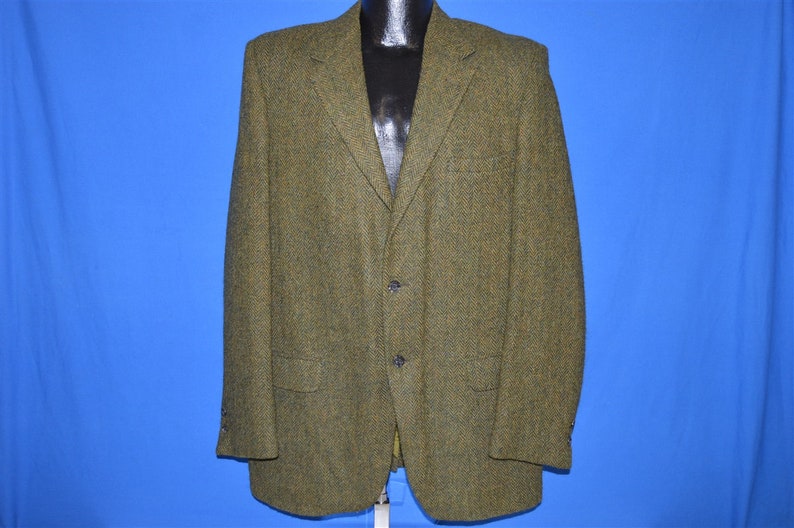 60s JC Penney/'s Towncraft Wool Harris Tweed Sport Coat Suit Jacket Large Vintage