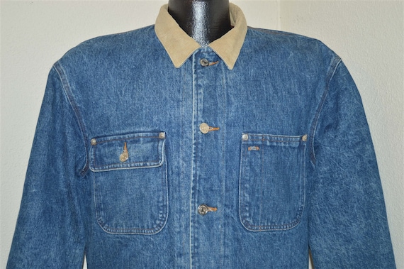 90s Ralph Lauren Polo Lined Chore Barn Denim Jacket Large Etsy