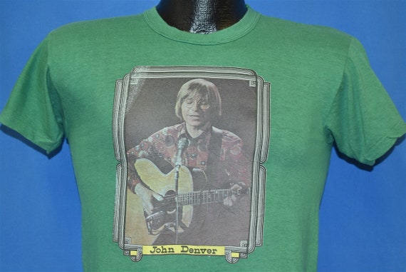 70s John Denver Iron On Kelly Green t-shirt Small