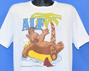 80s Alf Hey No Problem Island Palm Trees  t-shirt Extra Large