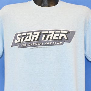 80s Star Trek The Official Fan Club Sci Fi TV Show Trekkie Blue t-shirt Large