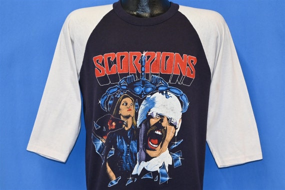 80s Scorpions US Tour 1984 Rock Band Raglan Jersey Concert T-shirt 