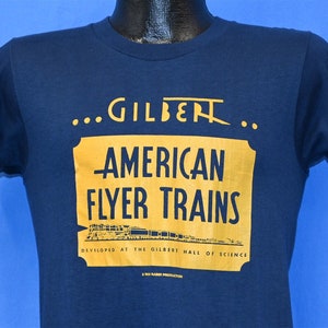 80er Jahre American Flyer Trains Gilbert Hall Of Science Modelleisenbahn-Spielzeug-Züge T-Shirt Small