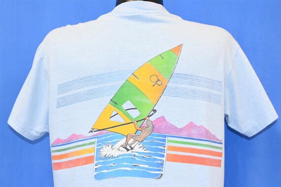 70s Ocean Pacific OP Windsurfing Rainbow Stripes Surf Surfwear T 