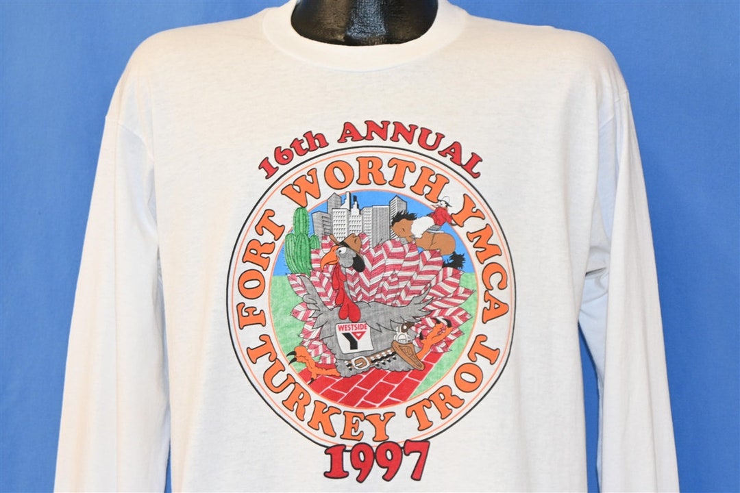 90s Fort Worth Turkey Trot Thanksgiving Day Tshirt Large Etsy