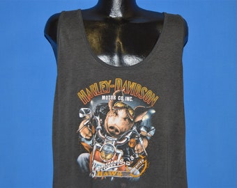 80s Harley Davidson 3D Emblem Hog Tank Top t-shirt Large