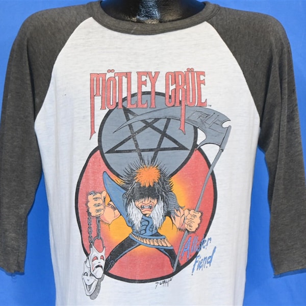 80s Theater of Pain Motley Crue World Tour '85 Raglan t-shirt Large