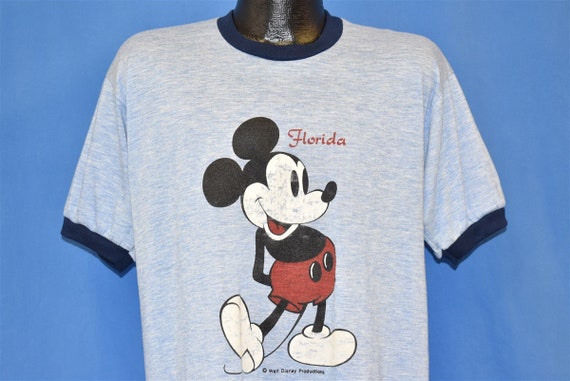 80s Mickey Mouse Florida Disney Ringer Soft t-shir