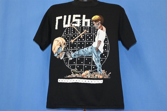 90s Rush Roll the Bones Tour Pushead 1991 Rock Band Concert T 