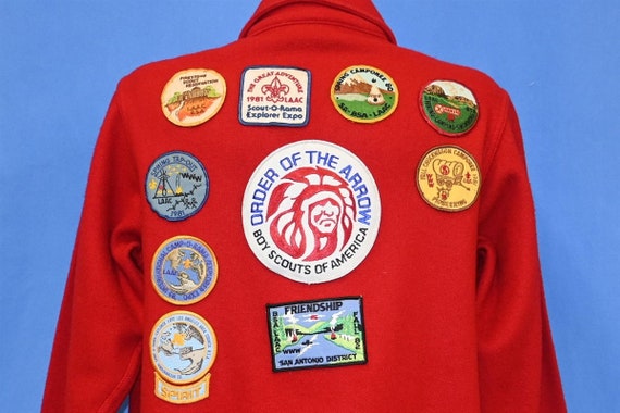 80s Boys Scouts Leader BSA Red Wool Order of the … - image 1