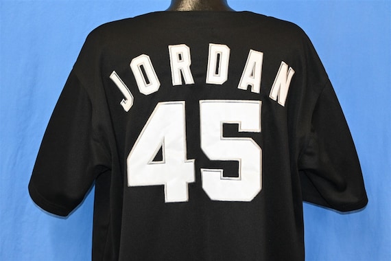 #45 Michael Jordan Chicago White Sox Black Throwback Baseball Jersey