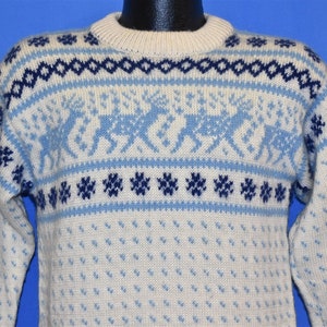 70er Jahre Islandschaf Snowflake Dale of Norwegen Wolle Pullover Small