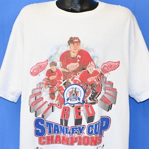 90s Detroit Red Wings Stanley Cup NHL Hockey 1997 Big Print t-shirt Extra Large