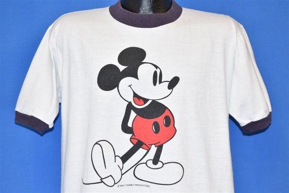 70s Mickey Mouse Walt Disney White Ringer t-shirt