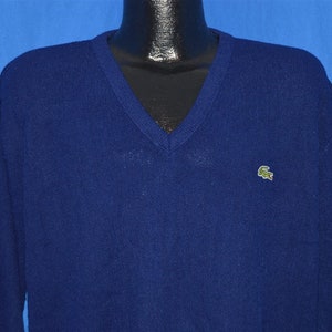 80s Izod Lacoste Navy Blue Pullover Alligator Sweater Large
