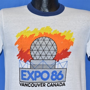 80s Expo 86 Vancouver Canada Ringer Science World Centre Souvenir t-shirt Small