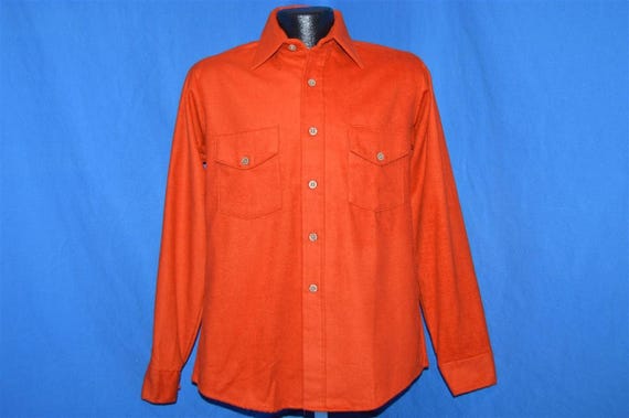70s Loncraft Burnt Orange Flannel Deadstock Shirt… - image 2