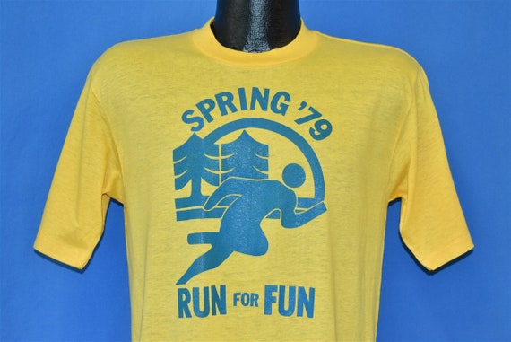 70s Spring 1979 Run for Fun Race Yellow Deadstock