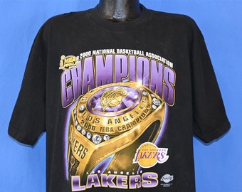 Y2K Los Angeles Lakers 2000 NBA Finals Champions Basketball O'Neal Bryant t-shirt XXL