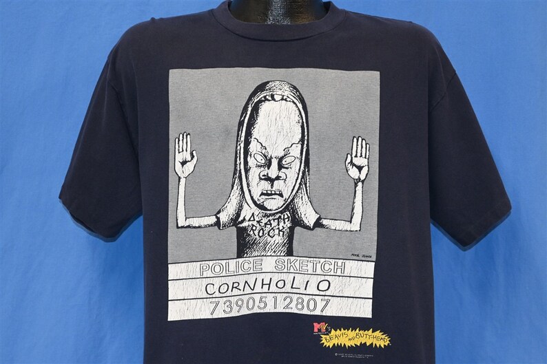 90s Beavis and Butt-Head Cornholio MTV Mike Judge Cartoon shops t-shirt Large