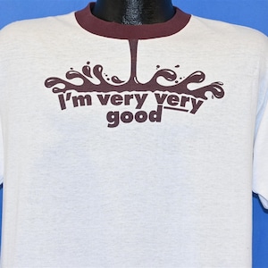 80s Hershey&#39;s Chocolate Syrup I&#39;m Very Good Double Sided Ringer t-shirt Large