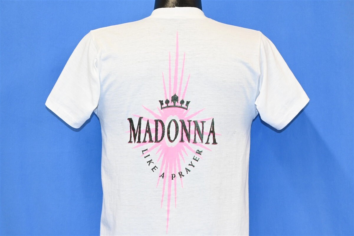 80s Madonna Like a Prayer Double-sided Pop Music T-shirt 80s Madonna Like a Prayer Double-sided Pop Music T-shirt