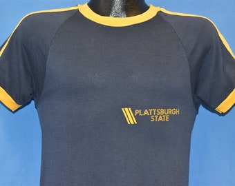 80s Plattsburgh State University New York Ringer College t-shirt Small