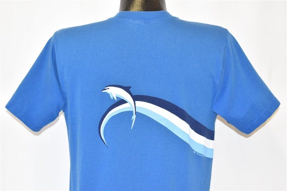 70s Hawaii Dolphins Ocean Wave Crazy Shirts t-shi… - image 3