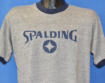 80s Spalding Basketball Ringer t-shirt Large