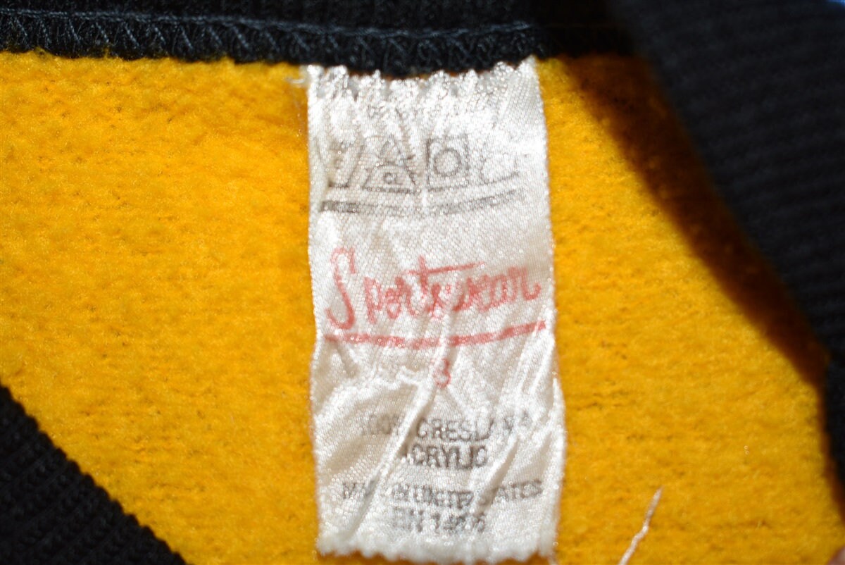 80s 13 Yellow Acrylic Jersey Sweatshirt Youth Small | Etsy