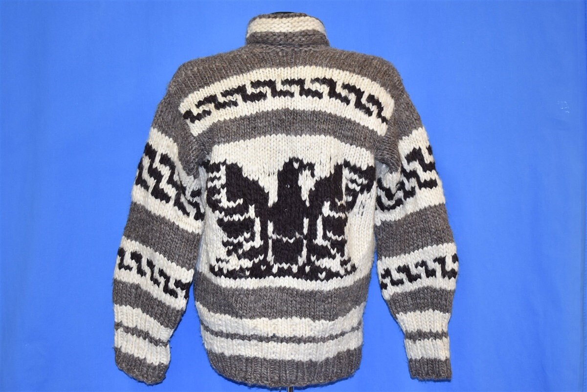 90s Cowichan Canadian Eagle Wool Shawl 