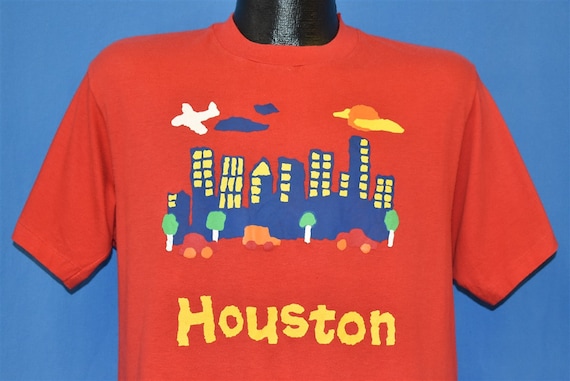 90s Houston Texas Skyscraper Sunset Airplane Skyl… - image 1