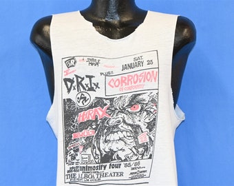 80s DRI Dirty Rotten Imbeciles Corrosion of Conformity Animosity Tour Cut Up Punk t-shirt Large