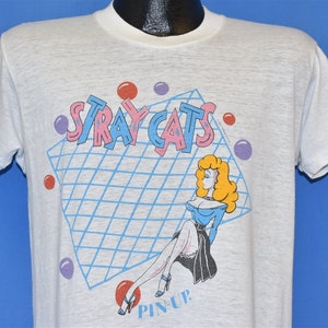 80s Stray Cats Pin Up Girl Rant n Rave Rockabilly Band t-shirt Medium
