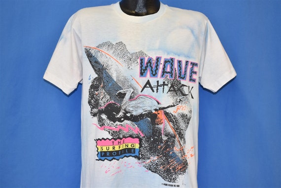 90s Wave Attack Surfing Profile Neon Surfboard Pr… - image 1