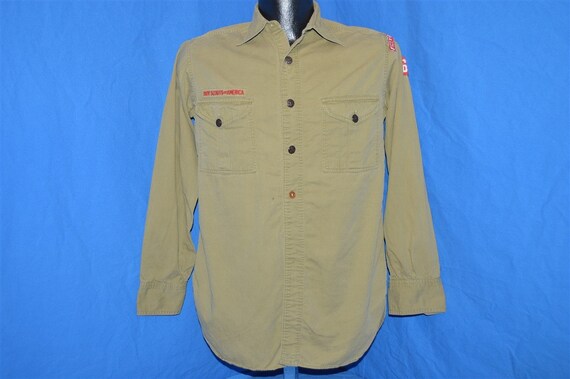 40s Boy Scouts Uniform Change Button Shirt Small - image 2