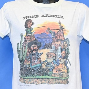 Koszulka podróżna 80s Think Arizona Follow Me to Southwest Savings White Medium