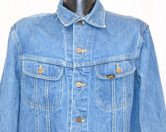 80s Lee Denim Trucker Jacket 101 J Blue Jean Jacket Large