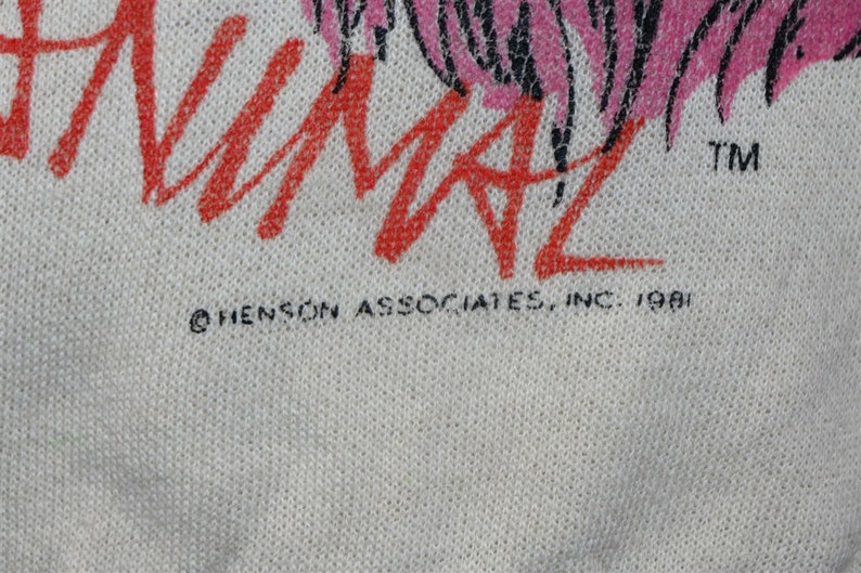 80s Muppets Animal Jim Henson Puppet Raglan Sweatshirt Youth Medium image 3