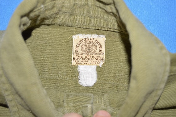 40s Boy Scouts Change Button Uniform shirt Large - image 8