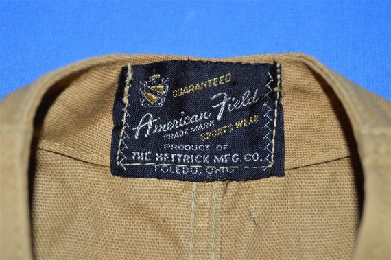 50s American Field Brown Duck Cotton Hunting Vest… - image 5