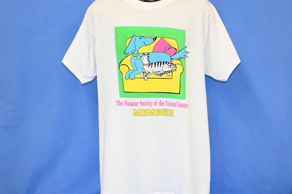 90s Humane Society Of The United States Neon t-sh… - image 2