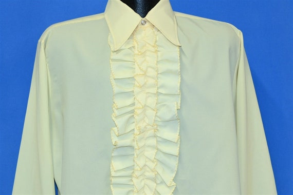 70s Tuxedo Men's Ruffled Yellow Formal 