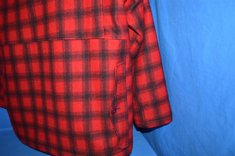 80s Woolrich 504 Red Black Buffalo Check Plaid Hunting Jacket | Etsy