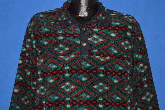 90s Woolrich Printed Fleece Pullover Jacket Medium