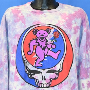 90s Grateful Dead Dancing Bear Rose Skull Tie Dye Band t-shirt Extra Large