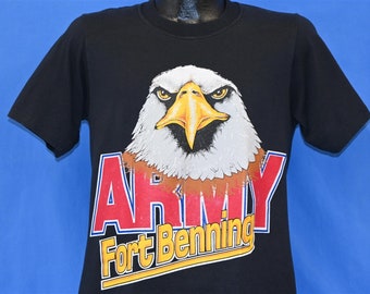 80s Fort Benning United States Army Post Bald Eagle Military t-shirt Medium