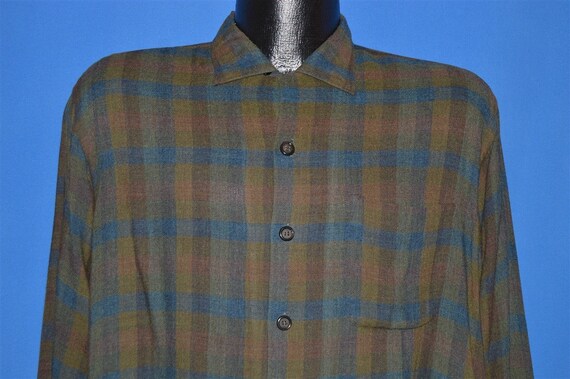 50s Rosenblatts By Donegal Plaid Loop Collar shirt
